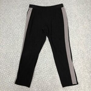 Eileen Fisher Pants Womens Medium Black Gray Organic Cotton Colorblock Made USA